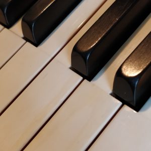 Elfenbein Klaviatur und Ebenholz Tasten aus einem alten Klavier